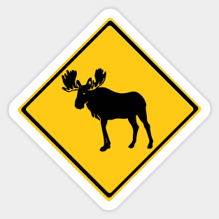 Moose Warning Sign Sticker